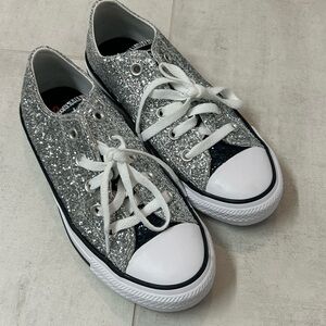 Converse Silver White Sneakers Sparkly Low-Top